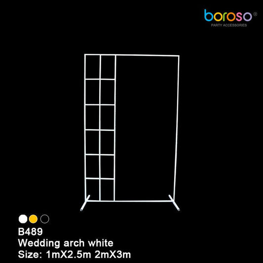 B489 White Wedding Squared Window Pane Frame - Borosino