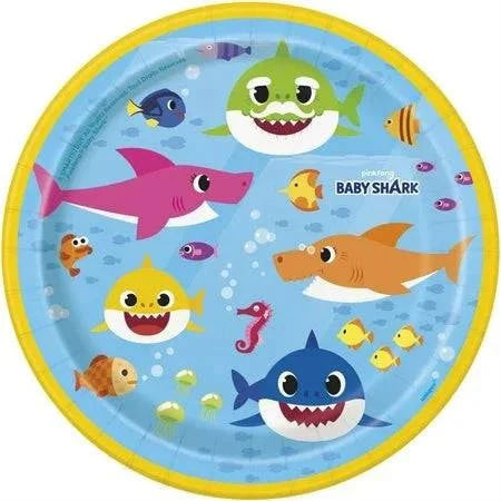 Baby Shark Round 7" Dessert Plates 8ct - Unique