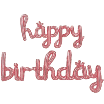 Balloon Banner - Cursive Happy Birthday