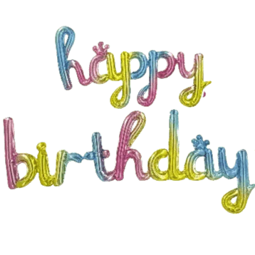 Balloon Banner - Cursive Happy Birthday