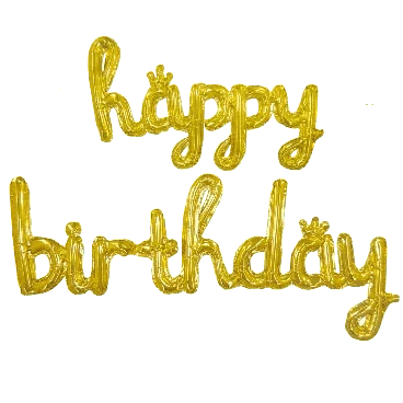 Balloon Banner - Cursive Happy Birthday