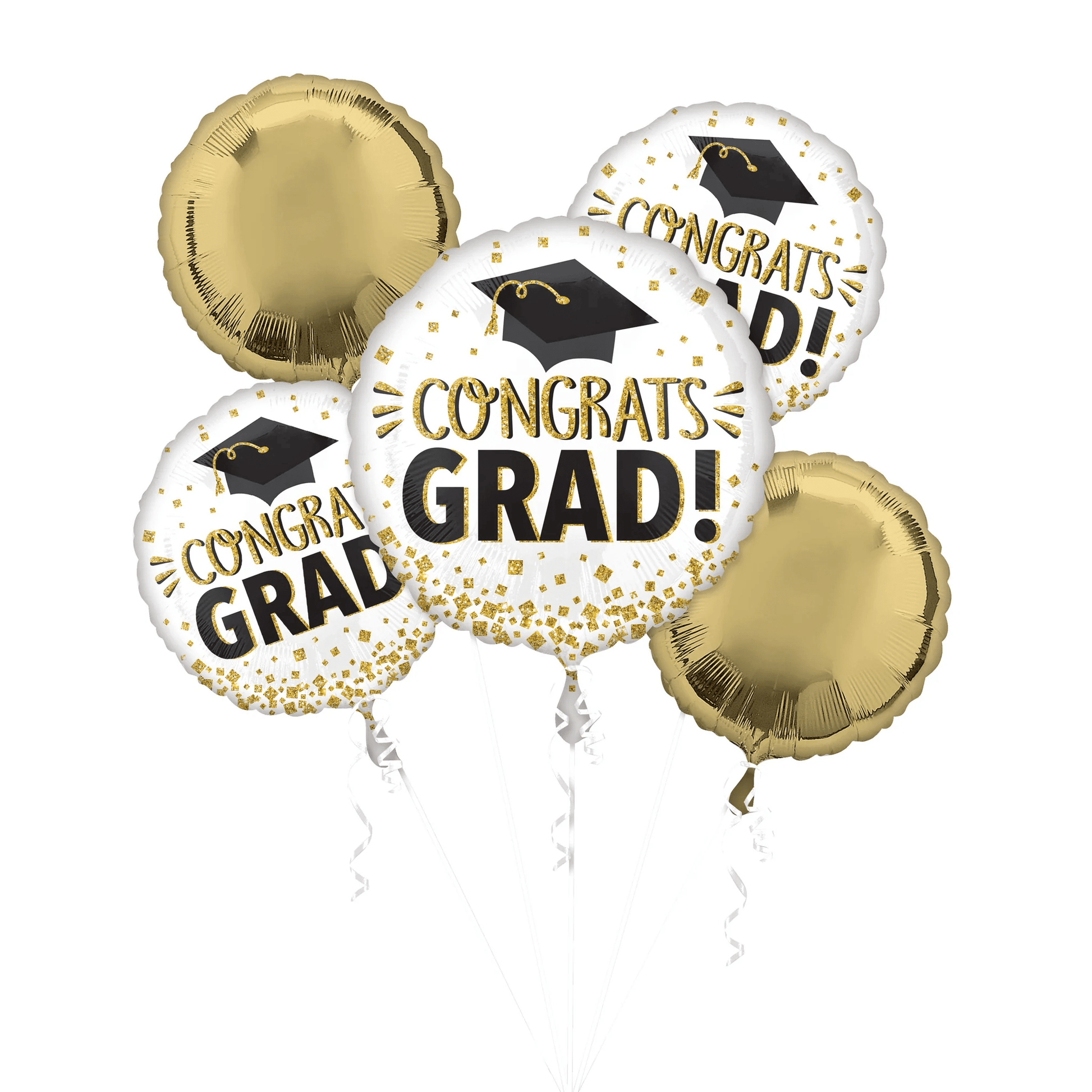 Balloon Bouquet - Congrats Grad Gold