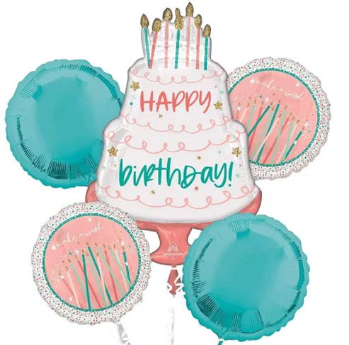 Balloon Bouquet - Happy Birthday Cake