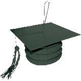 BLACK Grad Cap Paper Lantern Weight (101g/3½oz) Bag Of 6