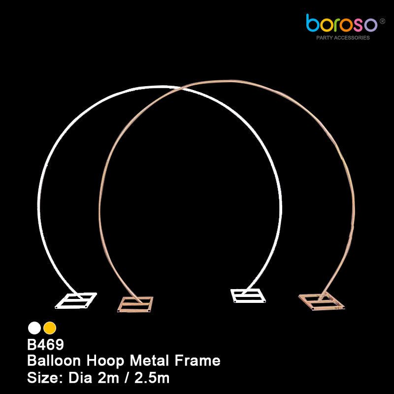 B469W-3228 White Balloon Hoop Metal Frame - Borosino