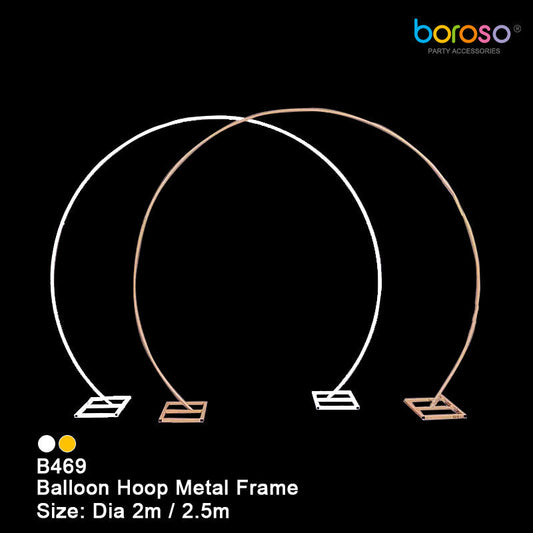 B469W-3228 White Balloon Hoop Metal Frame - Borosino
