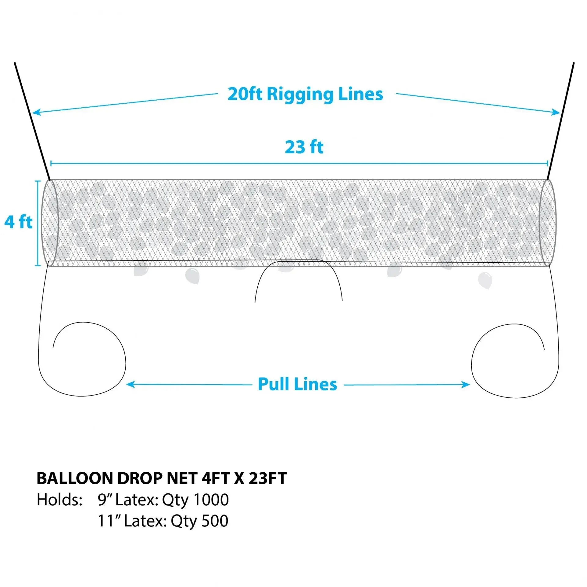 Boss 1000™ Balloon Drop Net (23ft x 4.5ft)