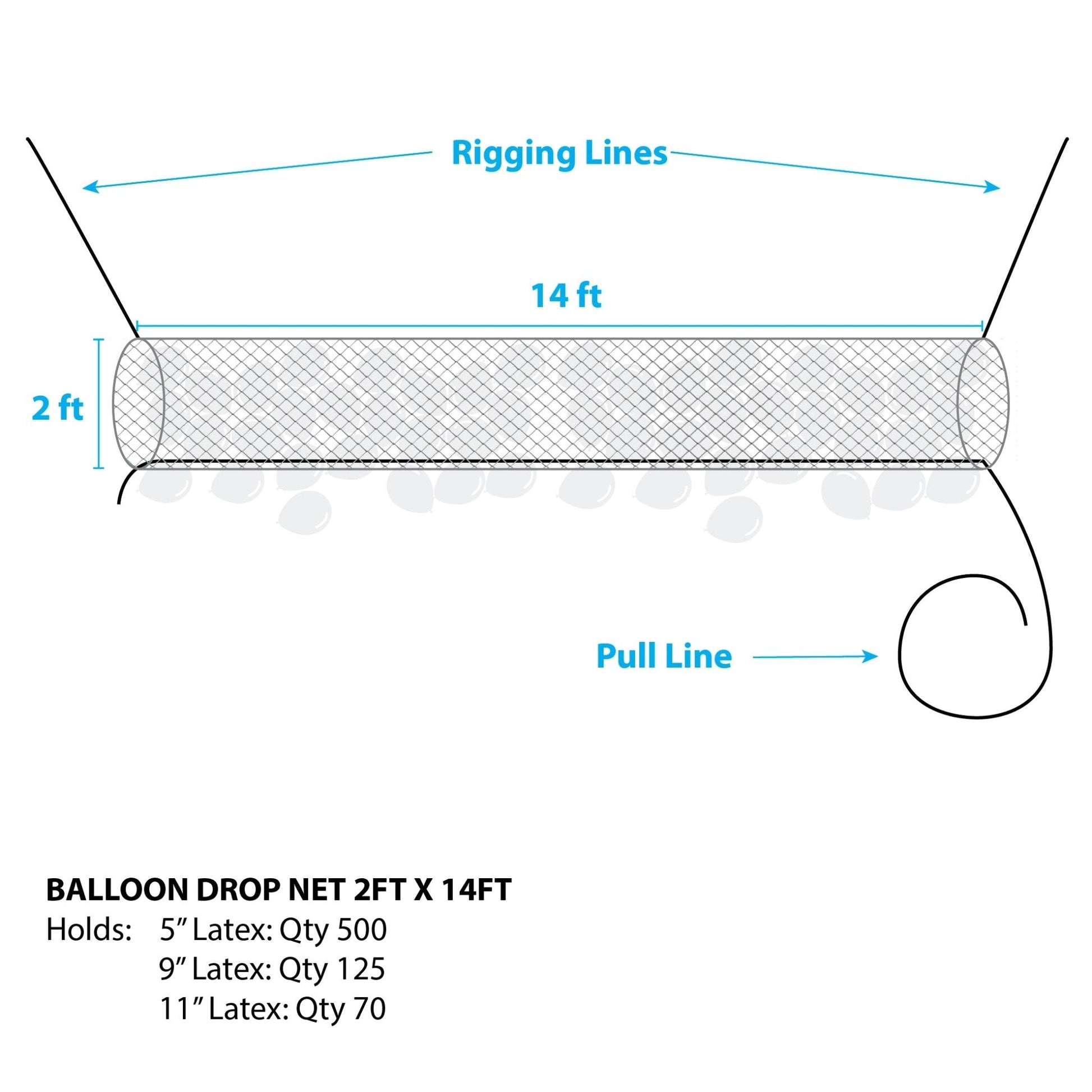 Boss 125™ Balloon Drop Net Low Ceiling (14ft x 2ft)