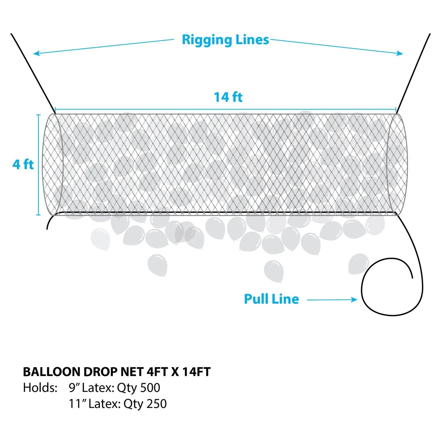 Boss 500™ Balloon Drop Net (14ft x 4.5ft)