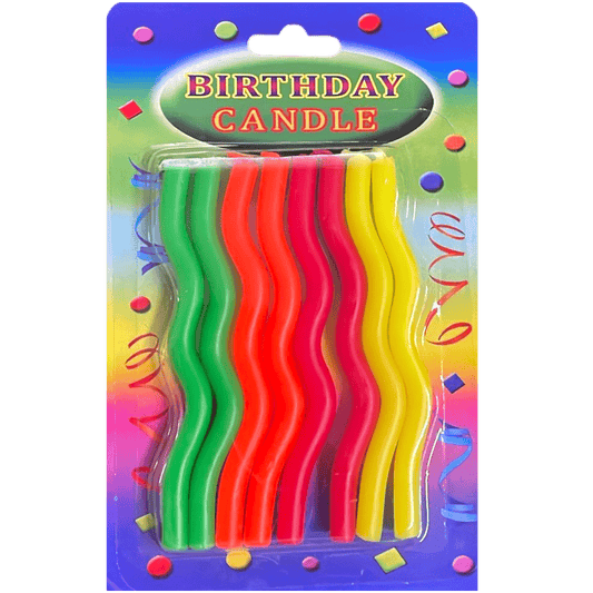 Candles - Birthday Squiggle - Assorted (8ct)