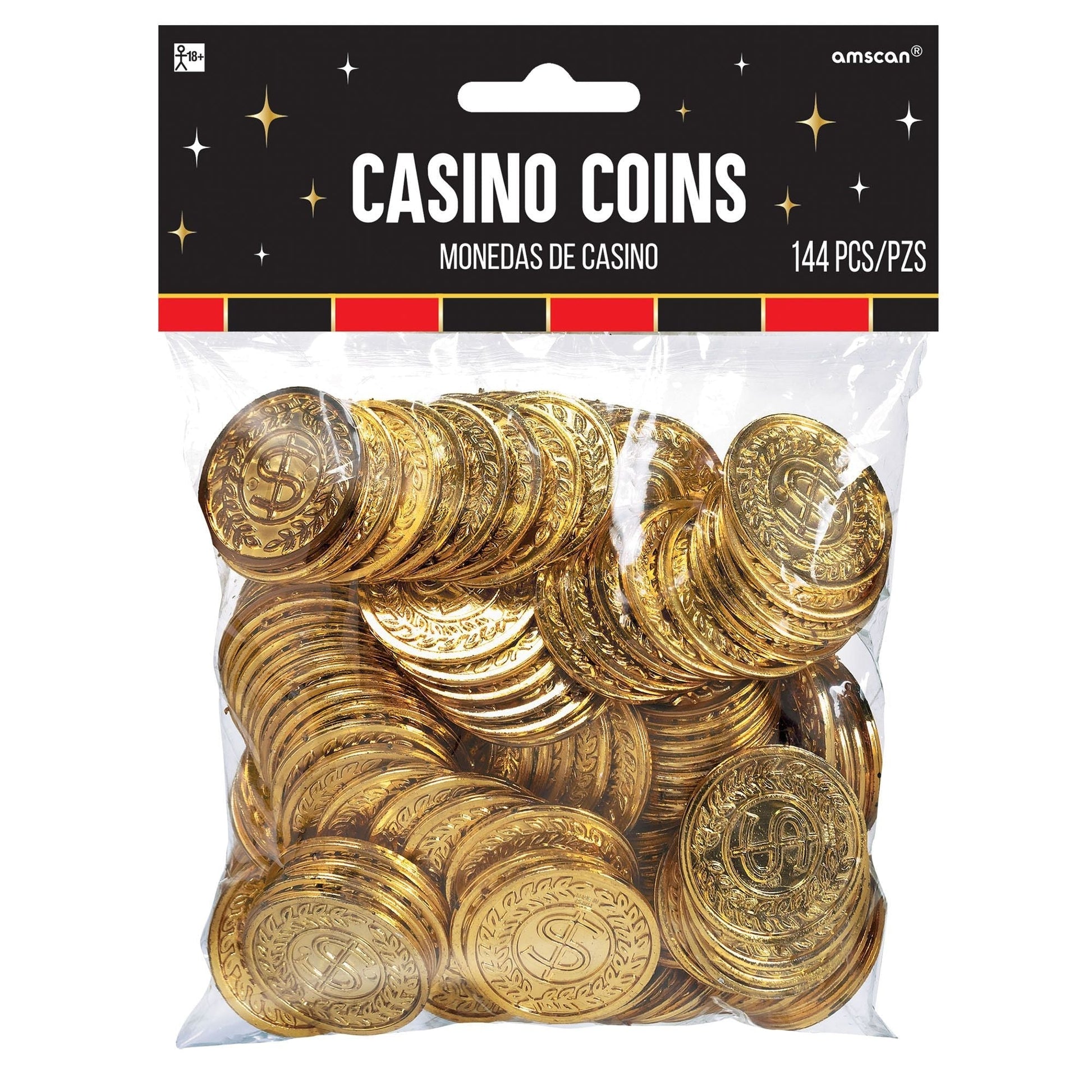 Casino Gold Coins 144ct - Amscan