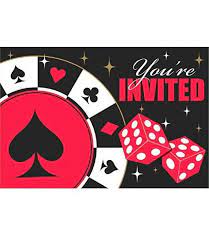Casino Postcard Invitations 8ct - Amscan
