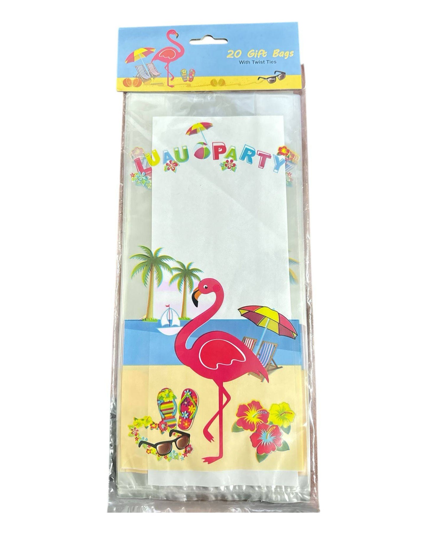 Cello Bags with Twist Ties - Luau Party (20ct)