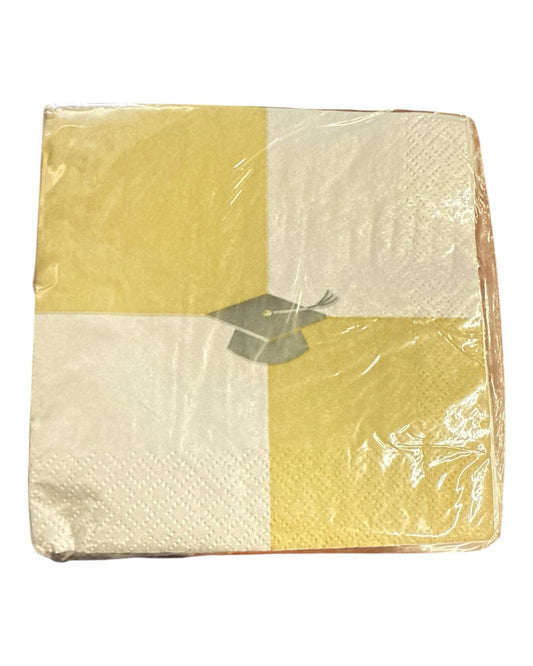 Congrats Grad Cap Metallic Beverage Napkins 16ct