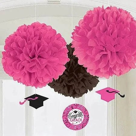 Congrats Grad Sparkling Fluffies with Danglers 3ct - Amscan