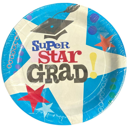 Congrats Grad! Super Star 10.5" Round Plates