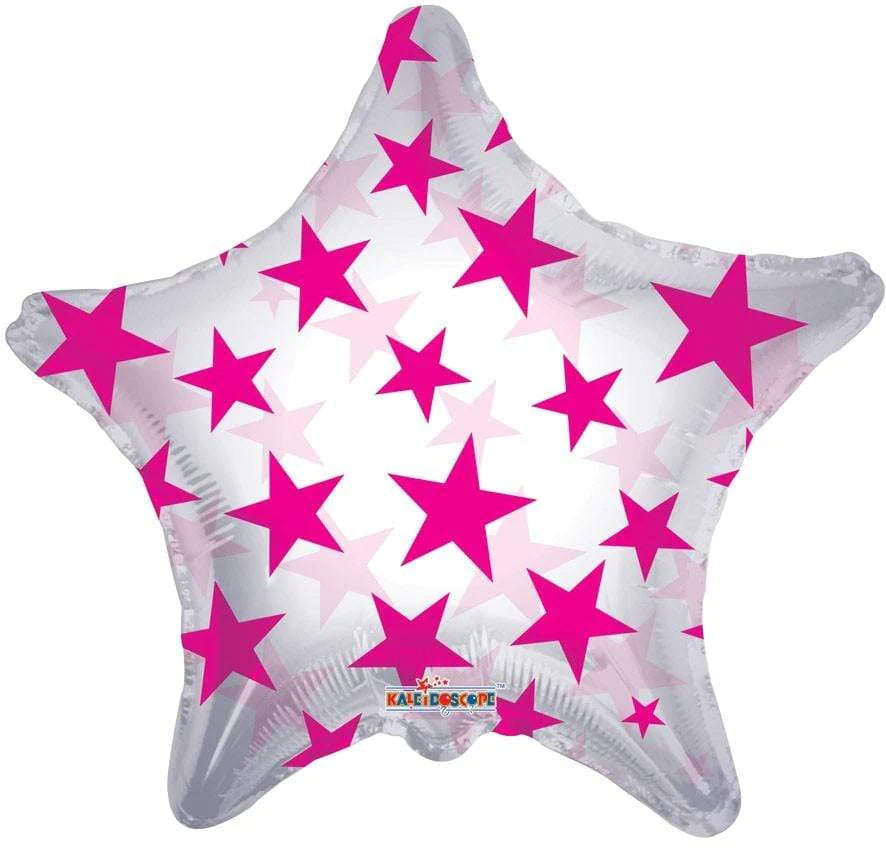 ConverUSA 22" Clear Star Pink Star Pattern Balloon