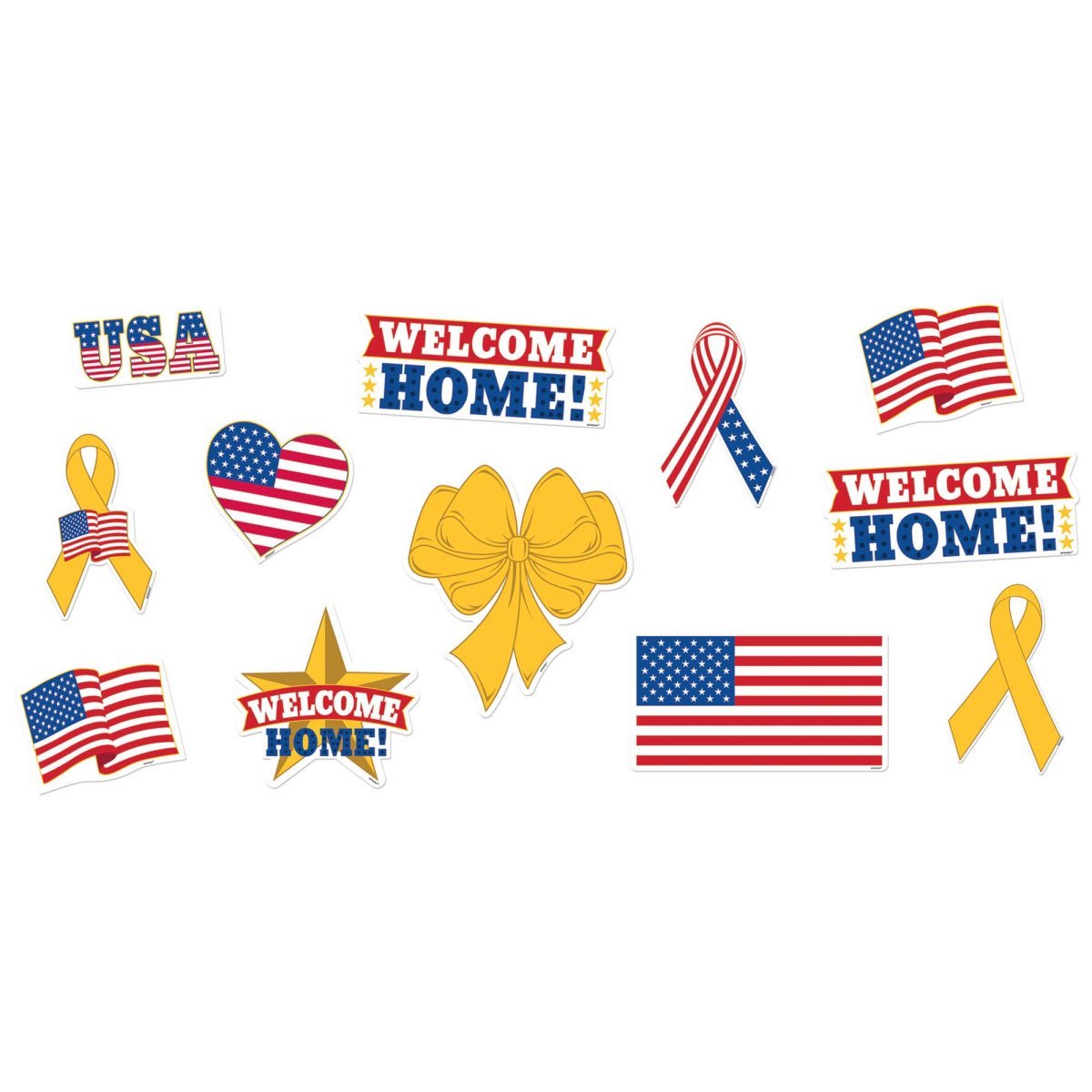 Cutout Decorations - Welcome Home American Pride (12ct) - Amscan