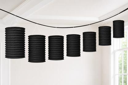 12' Paper Lantern Garland - Black - Amscan