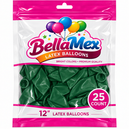 12" Dark Green Latex (25ct) - BellaMex