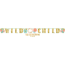 BOHO 1 Wild Child Jumbo Add an Age Happy Birthday Banner 10ft