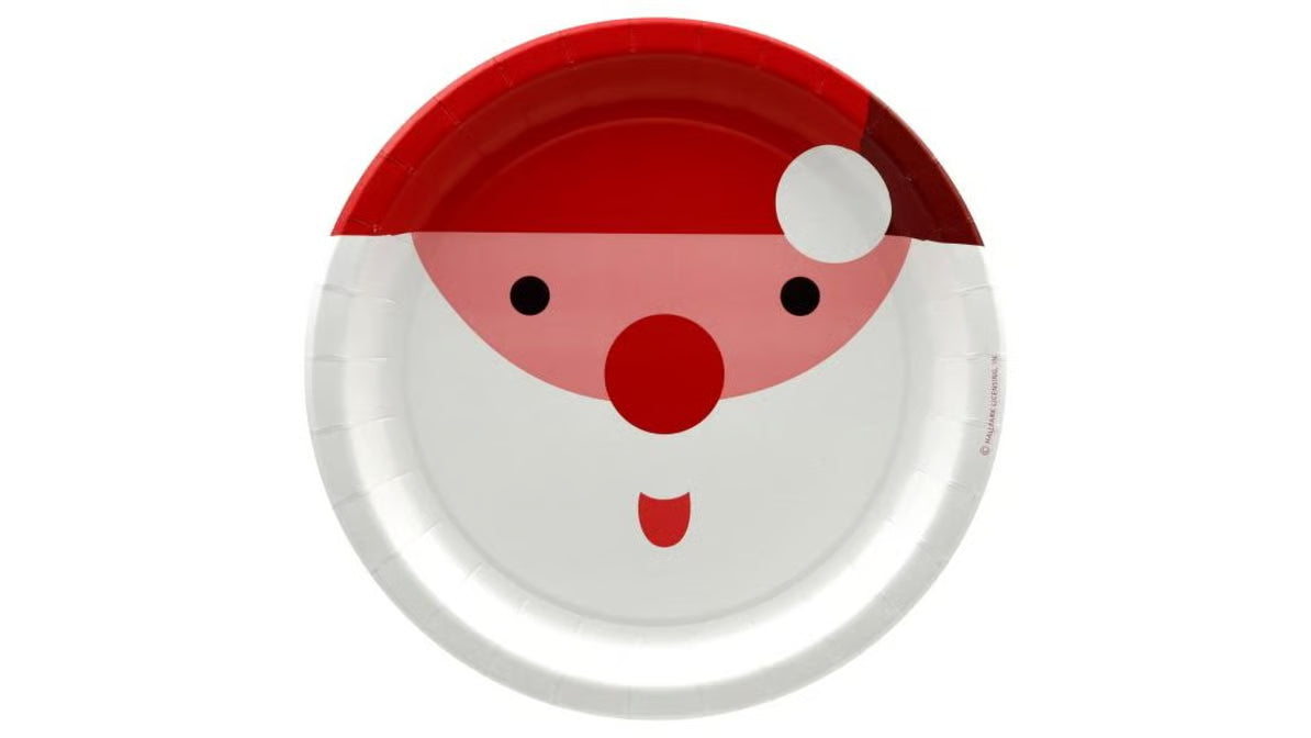 Platos de papel de 9" - Papá Noel (8 unidades) - Party Express