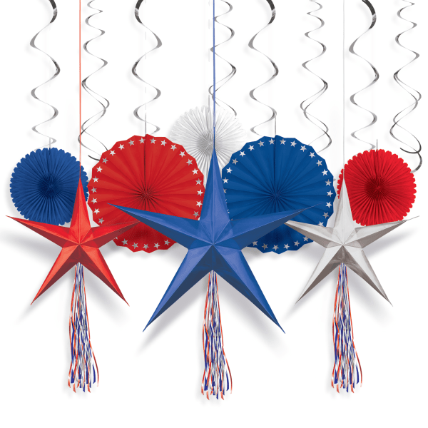 Fan Decorating Kit - Patriotic Stars (8ct)