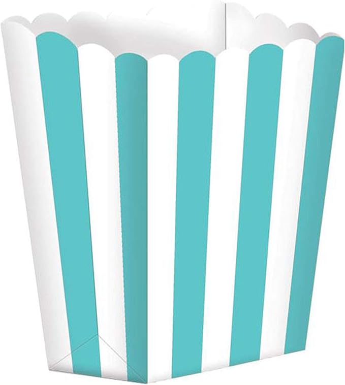 Favor Boxes - Robin Egg Stripes (5ct) - Amscan