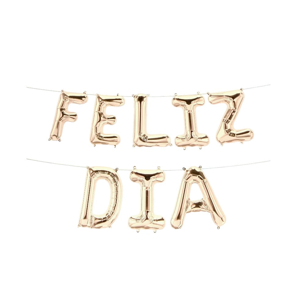 16" Balloon Banner - Feliz Dia - Silver - Party America