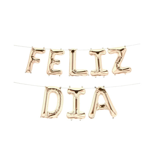 16" Balloon Banner - Feliz Dia - Silver - Party America