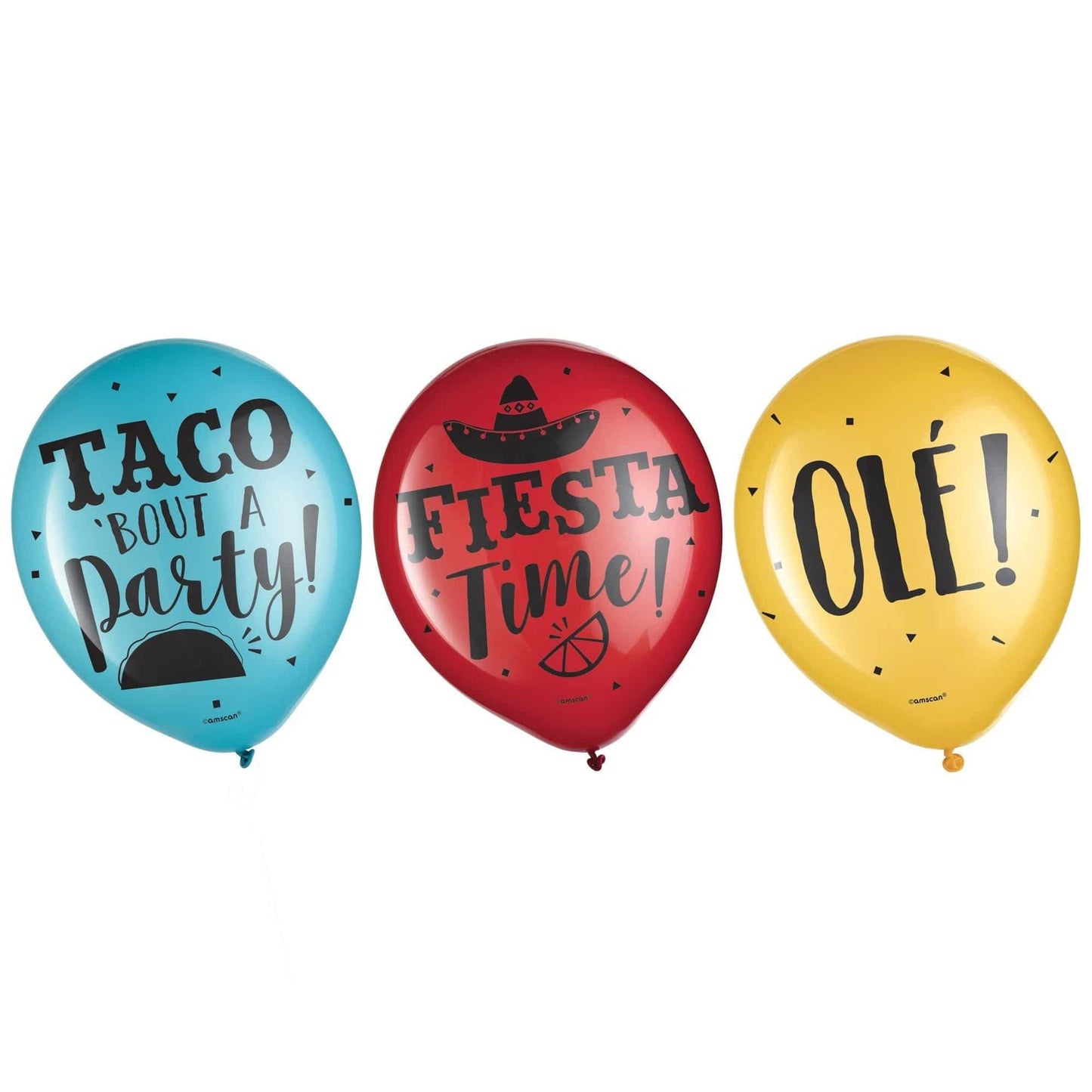 Fiesta 12" Printed Latex Balloons 15ct - Amscan