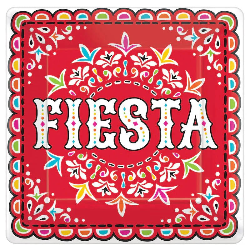 Fiesta Papel Picado 10.25" Lunch Plates 18ct - Amscan