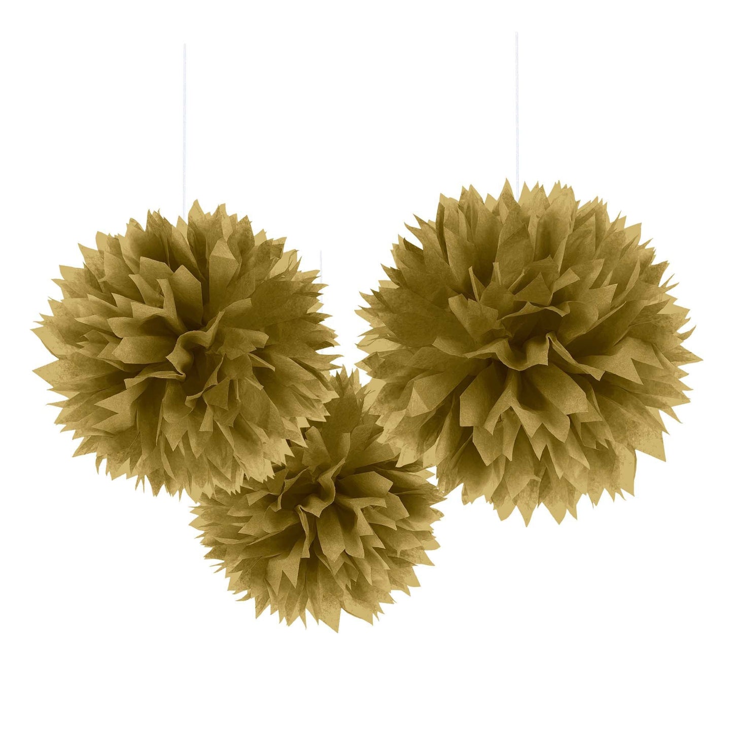 Fluffy Decorations - Gold (3ct)