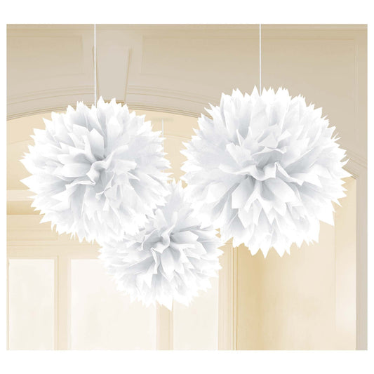 Fluffy Decorations - White (3ct)