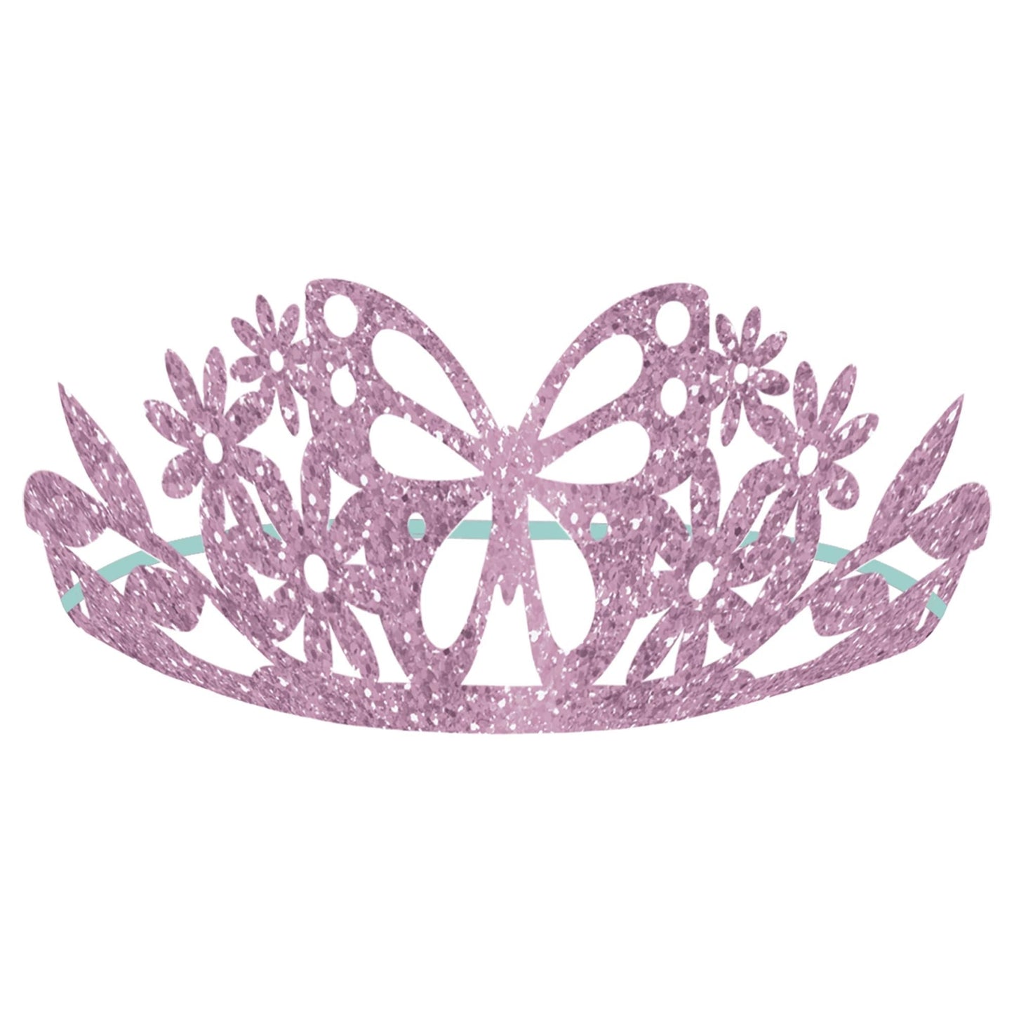 Flutter Glitter Paper Tiaras 8ct - Amscan