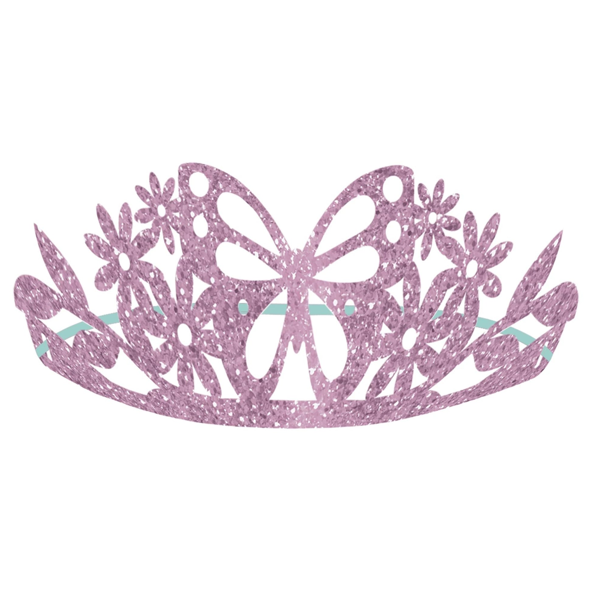 Flutter Glitter Paper Tiaras 8ct - Amscan