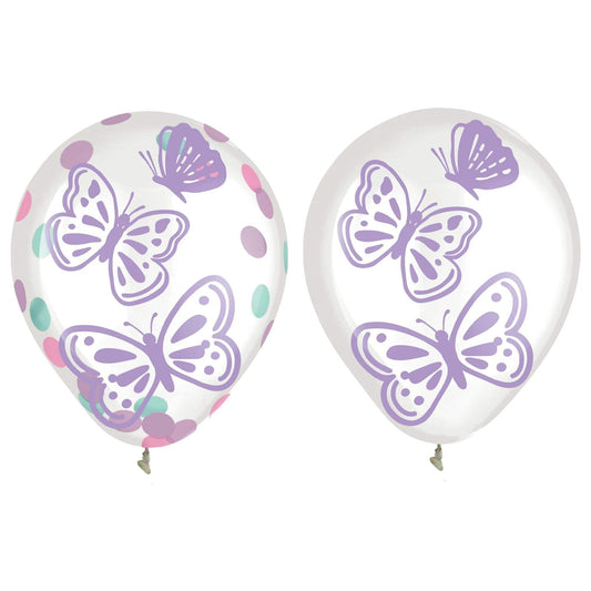 Flutter Latex Confetti Balloons 6ct - Amscan