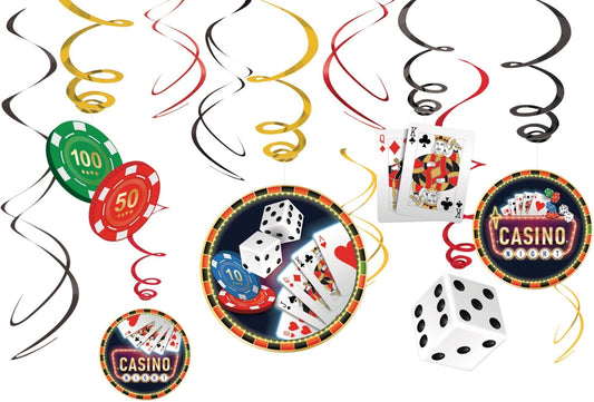 Foil Swirl Decorations - Casino