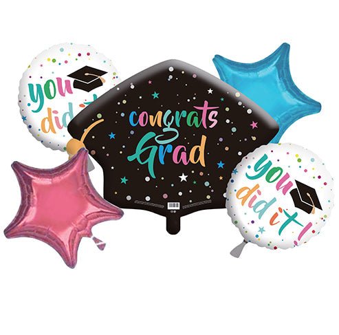 Graduation Balloon Bouquet 5ct - Winner Party