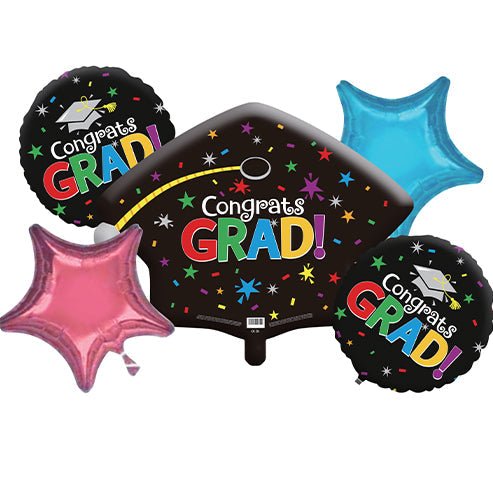 Graduation Balloon Bouquet 5ct - Winner Party
