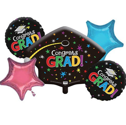 Graduation Balloon Bouquet 5ct - Winner Party