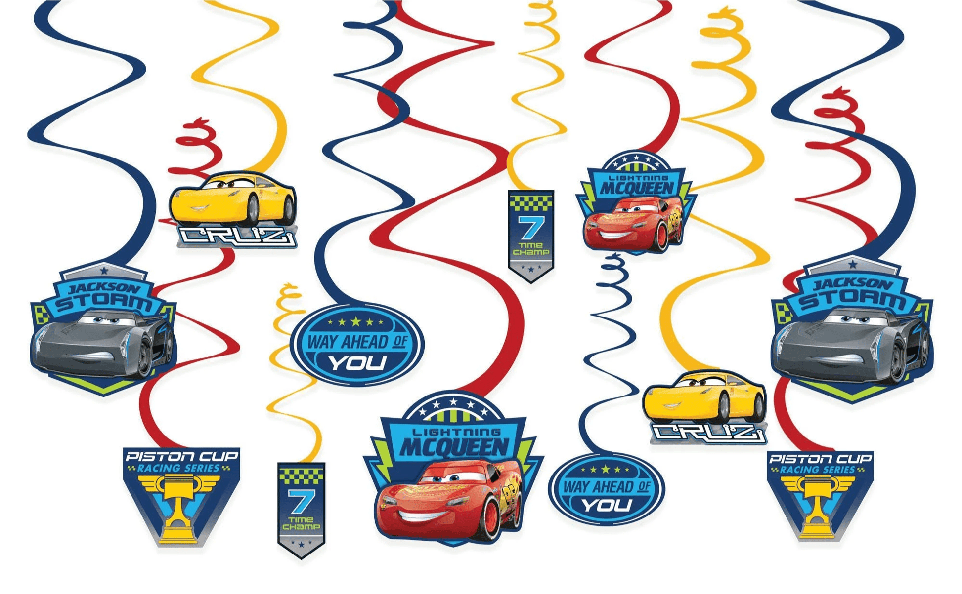 Hanging Swirl Decoration - Disney Cars 3 (12ct)