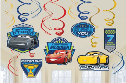 Hanging Swirl Decoration - Disney Cars 3 (12ct)