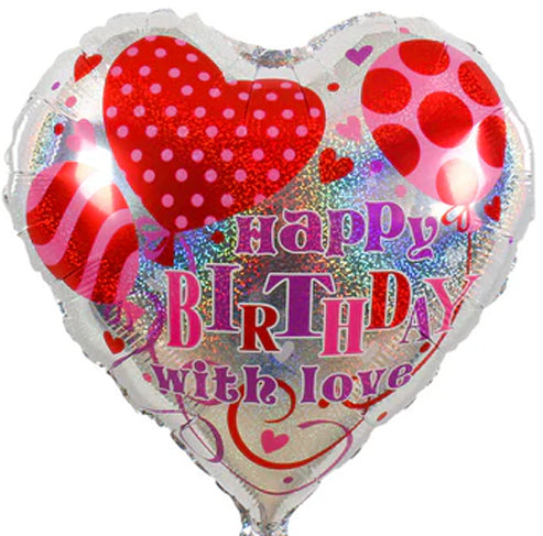 Party America 18" Happy Birthday With Love Heart Balloon