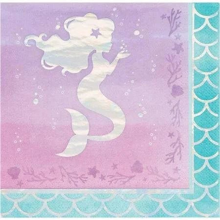Iridescent Mermaid Party Napkins 16ct