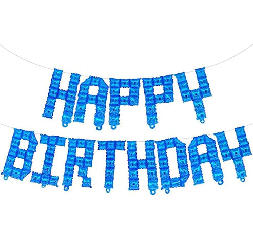 Happy Birthday 16" Blue Lego Foil Banner