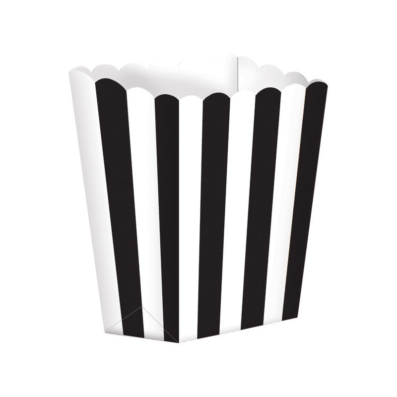 Cajas de Favor - Rayas Negras (5pz) - Amscan
