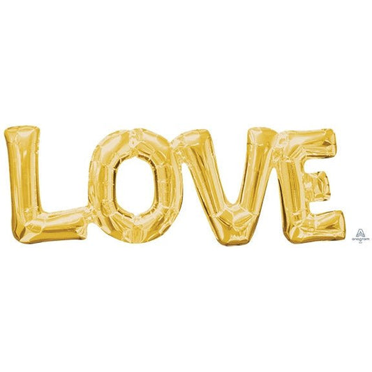 LOVE - Phrase GOLD (PKG) 25inx9in - Air - fill Valved