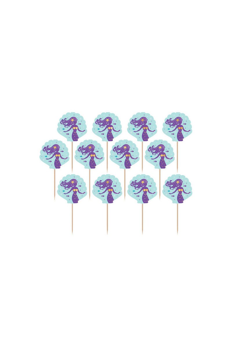 Mermaid Wishes Cupcake Toppers Picks 24ct - Amscan
