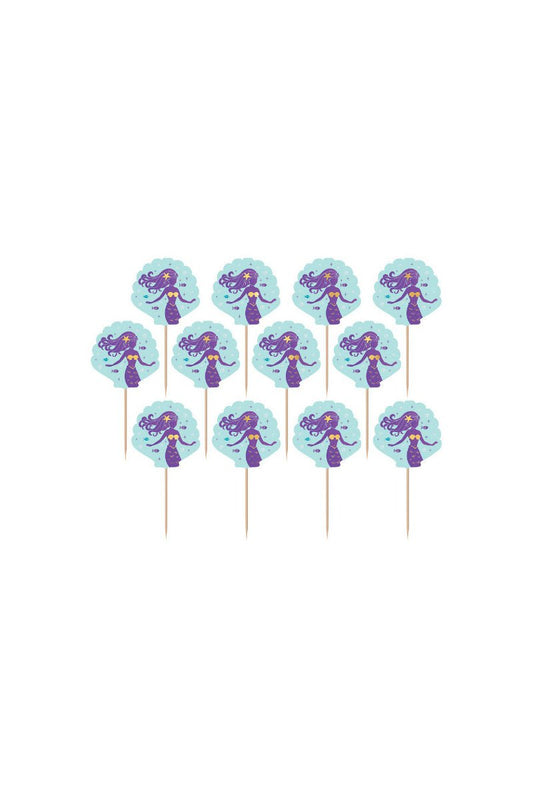 Mermaid Wishes Cupcake Toppers Picks 24ct - Amscan